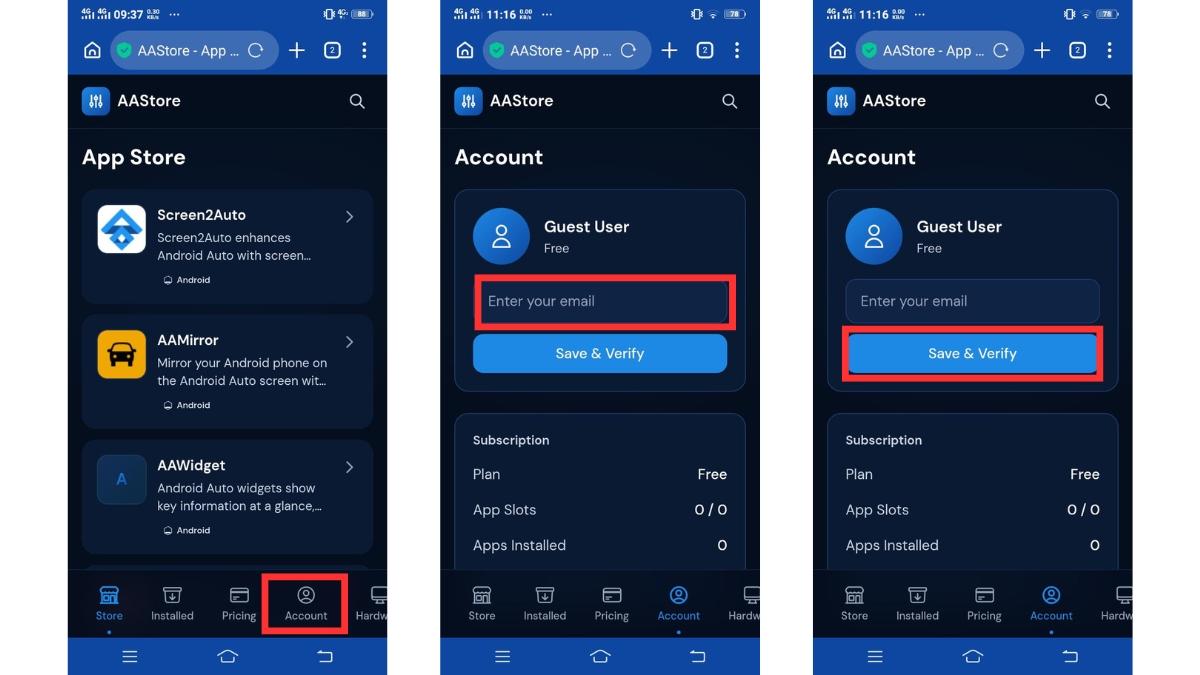 Activating AAStore account